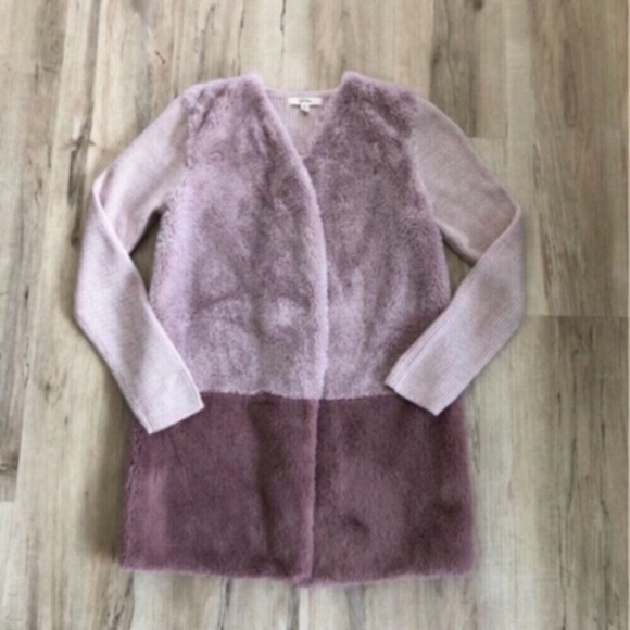 Peyton Primrose Pink Faux Fur Fuzzy Cardigan Sweater - Picture 5 of 8